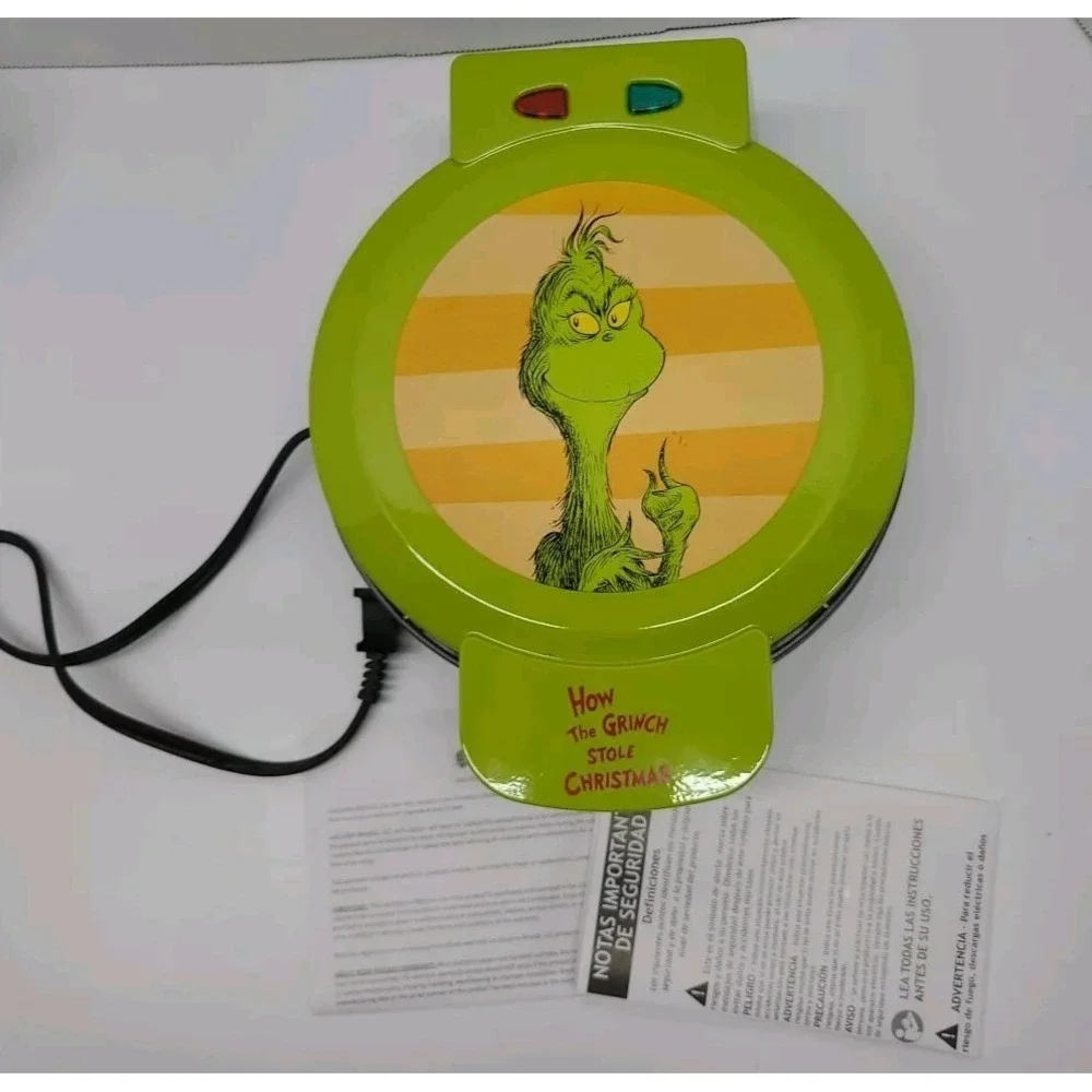 The Grinch‎ Waffle Maker. Uncanny Brands *Tested Works*